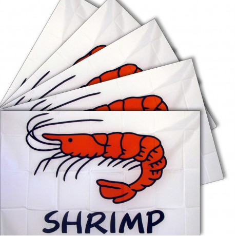 Shrimp White 3' x 5' Polyester Flag - 5 Pack